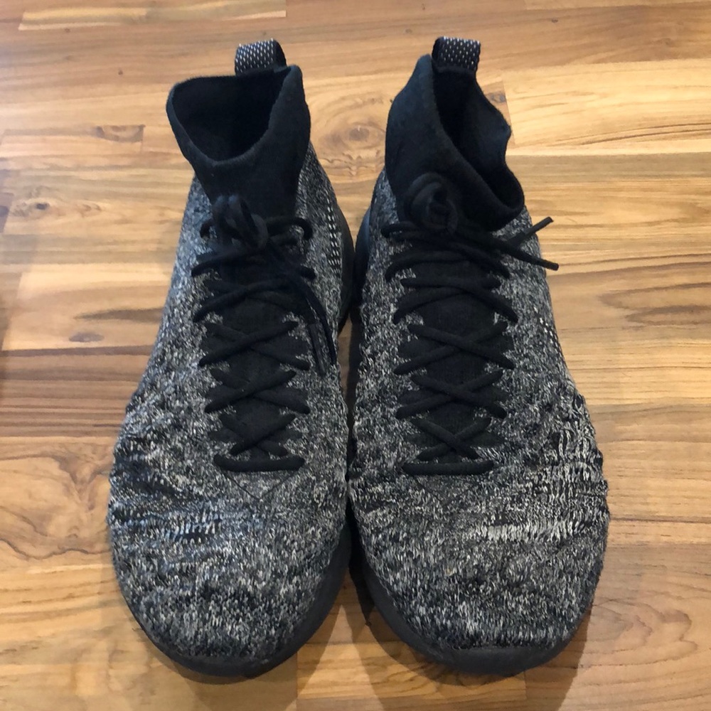 Nike Lunar Magista II FK FC Mens 876385-001 Black White Flyknit Shoes Size 7